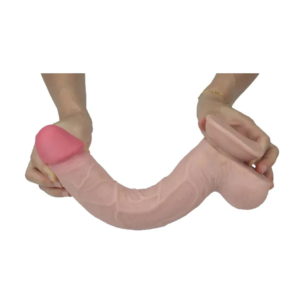 Real Skin 11 Dual Layer Dildo - Beige - Waterproof and Bendable
