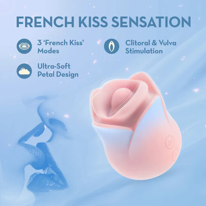 Blush Kissing Rose Clitoral Vibrator - Pink with 10 Vibration Modes