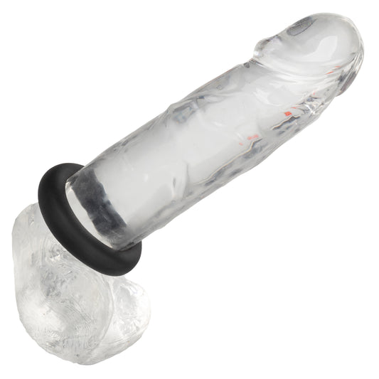 CalExotics Alpha Liquid Silicone Prolong Medium Ring - Black - Waterproof Enhancer
