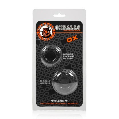Oxballs Truckt 2 Piece Cockring Set - Black - Phthalate Free