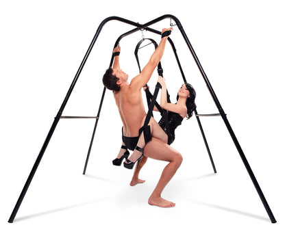 Pipedream Fantasy Swing Stand – Free-Standing Bondage Support – Black