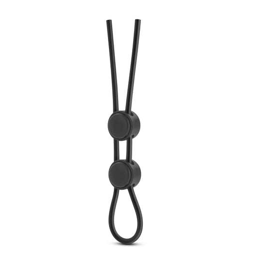 Blush Stay Hard Silicone Double Loop Cock Ring - Black