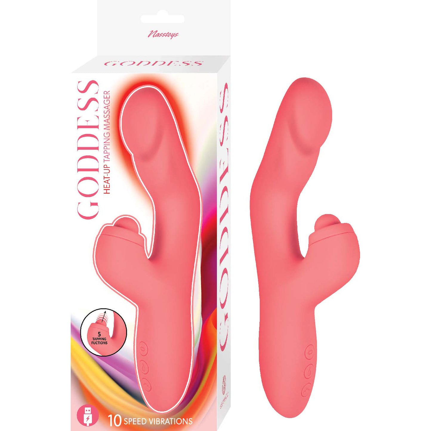 Nasstoys Goddess Heat-Up Tapping Massager – Coral