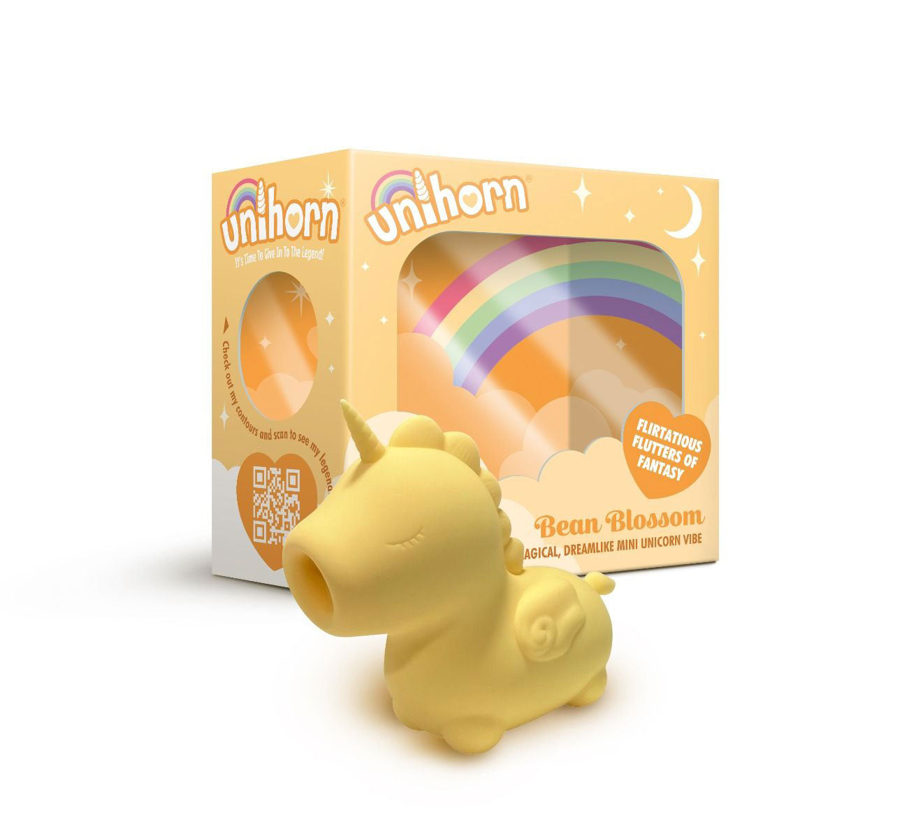 Unihorn Bean Blossom Rechargeable Dual Motor Vibrator - Yellow