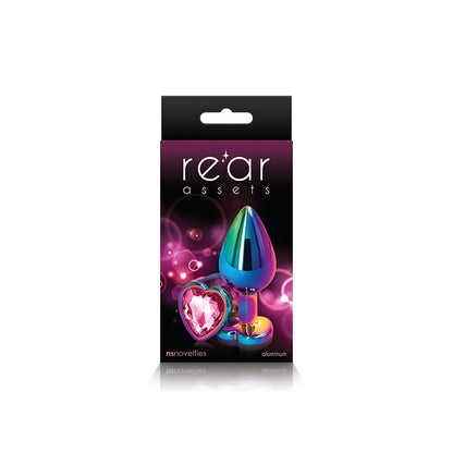 Rear Assets Multicolor Heart Medium Anal Toy - Pink