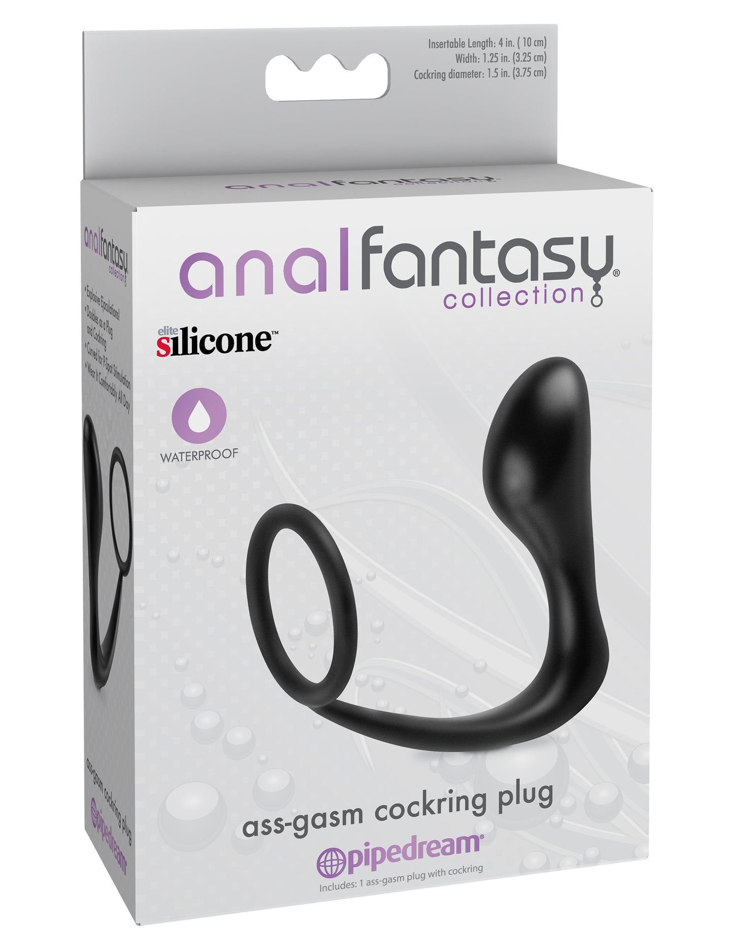 Pipedream Anal Fantasy Collection Ass Gasm Cockring Plug - Black