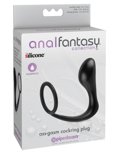 Pipedream Anal Fantasy Collection Ass Gasm Cockring Plug - Black