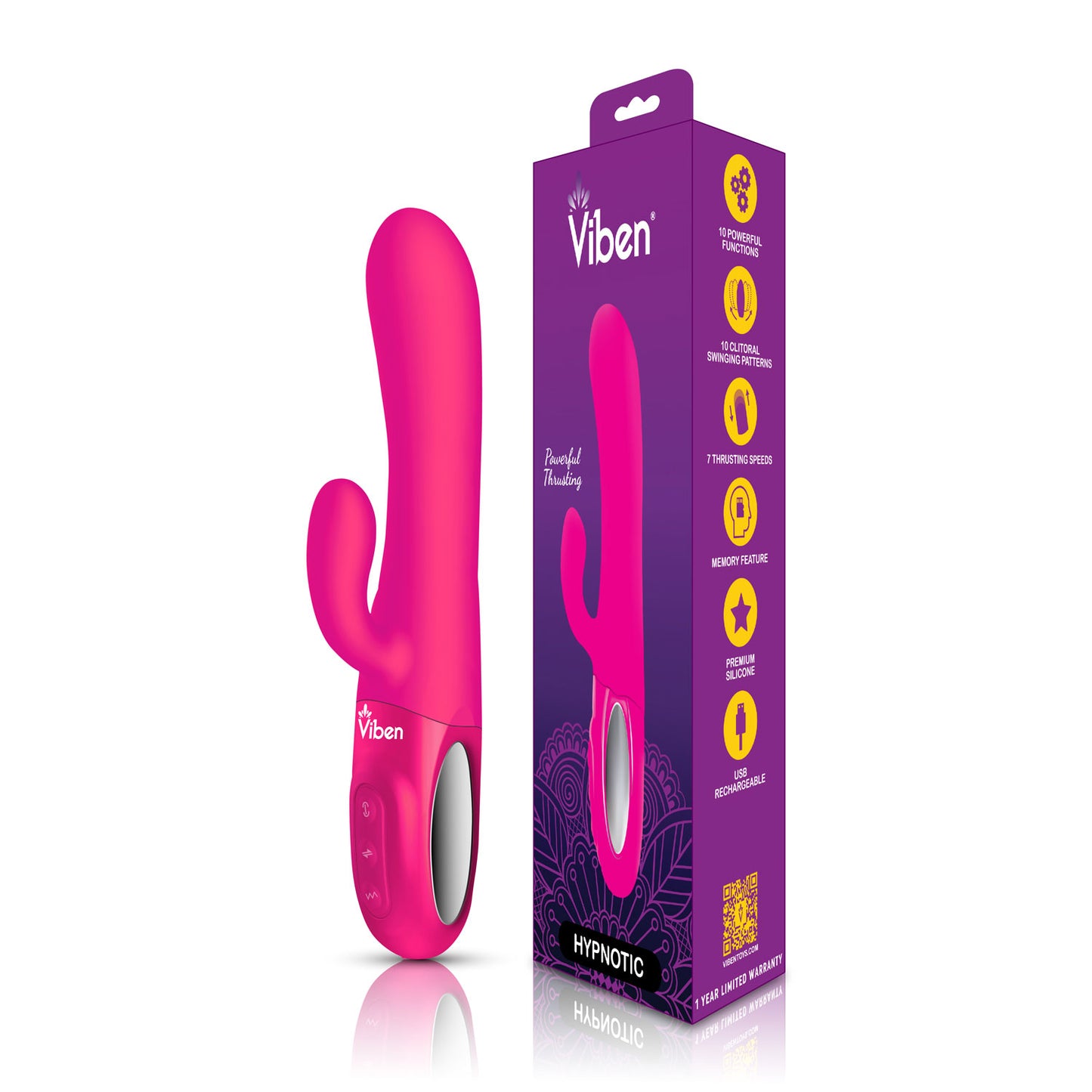 Viben Hypnotic Clit Teaser and Thrusting Rabbit – Hot Pink