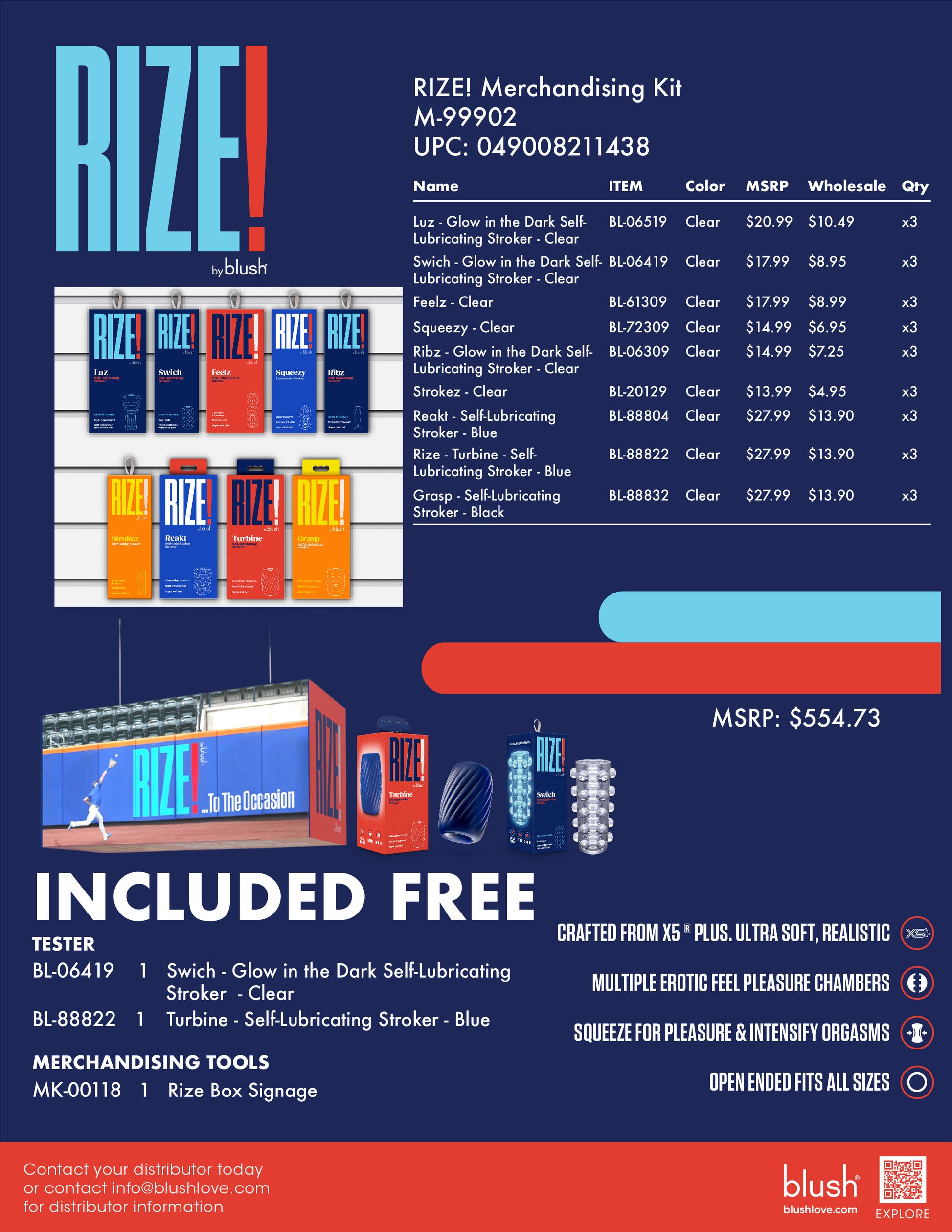 Blush Rize! Blush Savings Bundle - Merchandise Kit with Self-Lubricating Options