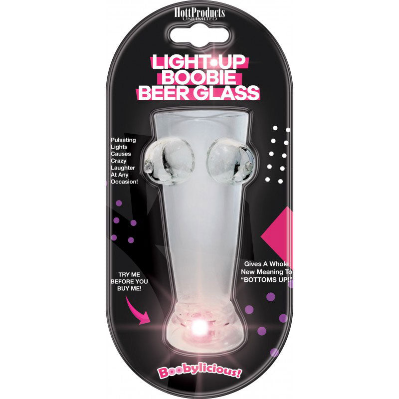 Hott Products Light Up Boobie Beer Glass – Multi-Color LED – Clear