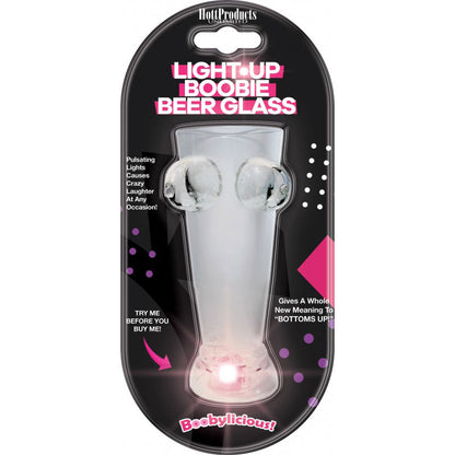 Hott Products Light Up Boobie Beer Glass – Multi-Color LED – Clear