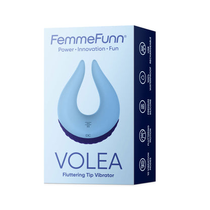 Femme Funn Volea Vibrating Massager with Fluttering Tip – Light Blue / Dark Purple