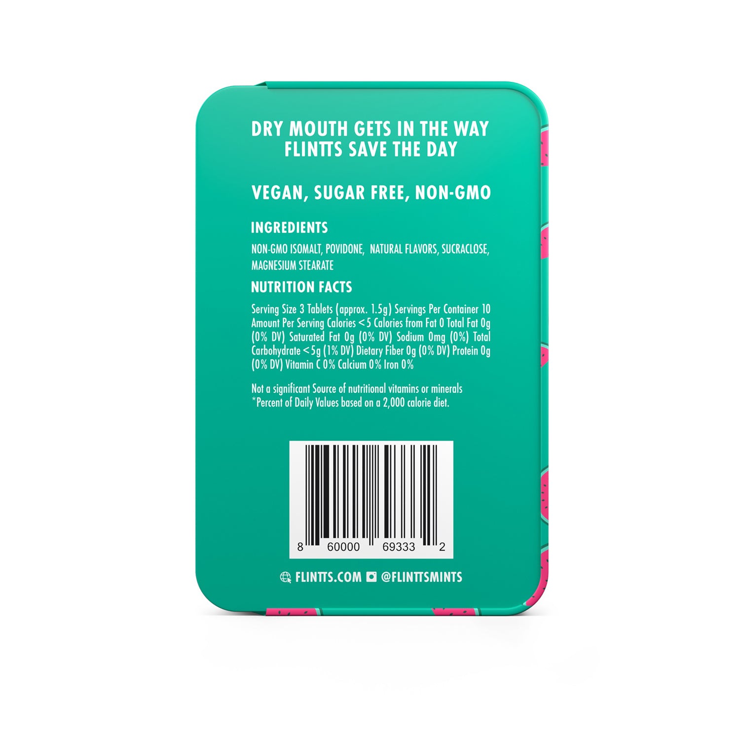 Flintts Mouth Mints Cool Watermelon - Refreshing Mint Flavor
