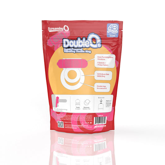 Screaming O Double O Super Powered Vibrating Double Ring - Strawberry