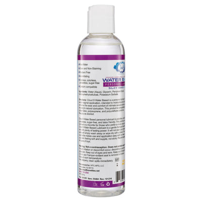 Cloud 9 Water Based Personal Lubricant 8 Fl. Oz – Paraben Free, Odorless, Colorless