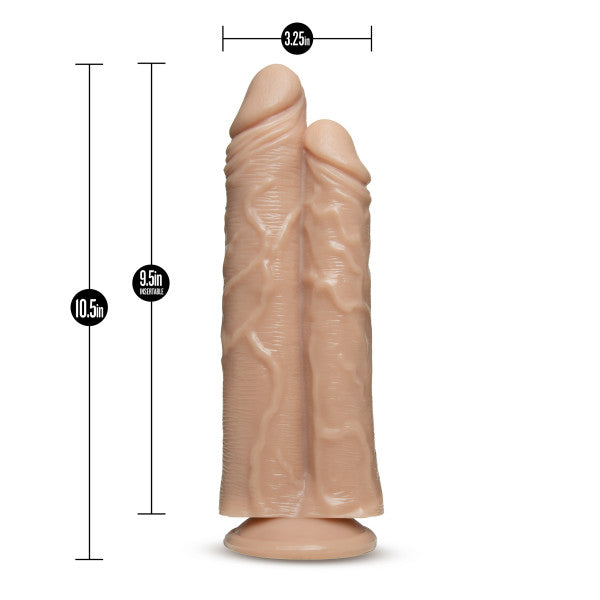 Dr. Skin Double Trouble Double Shaft Dildo with Suction Cup – Vanilla