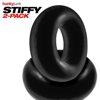 Hunkyjunk Stiffy 2-Pack Bulge Rings - Black - Phthalate Free
