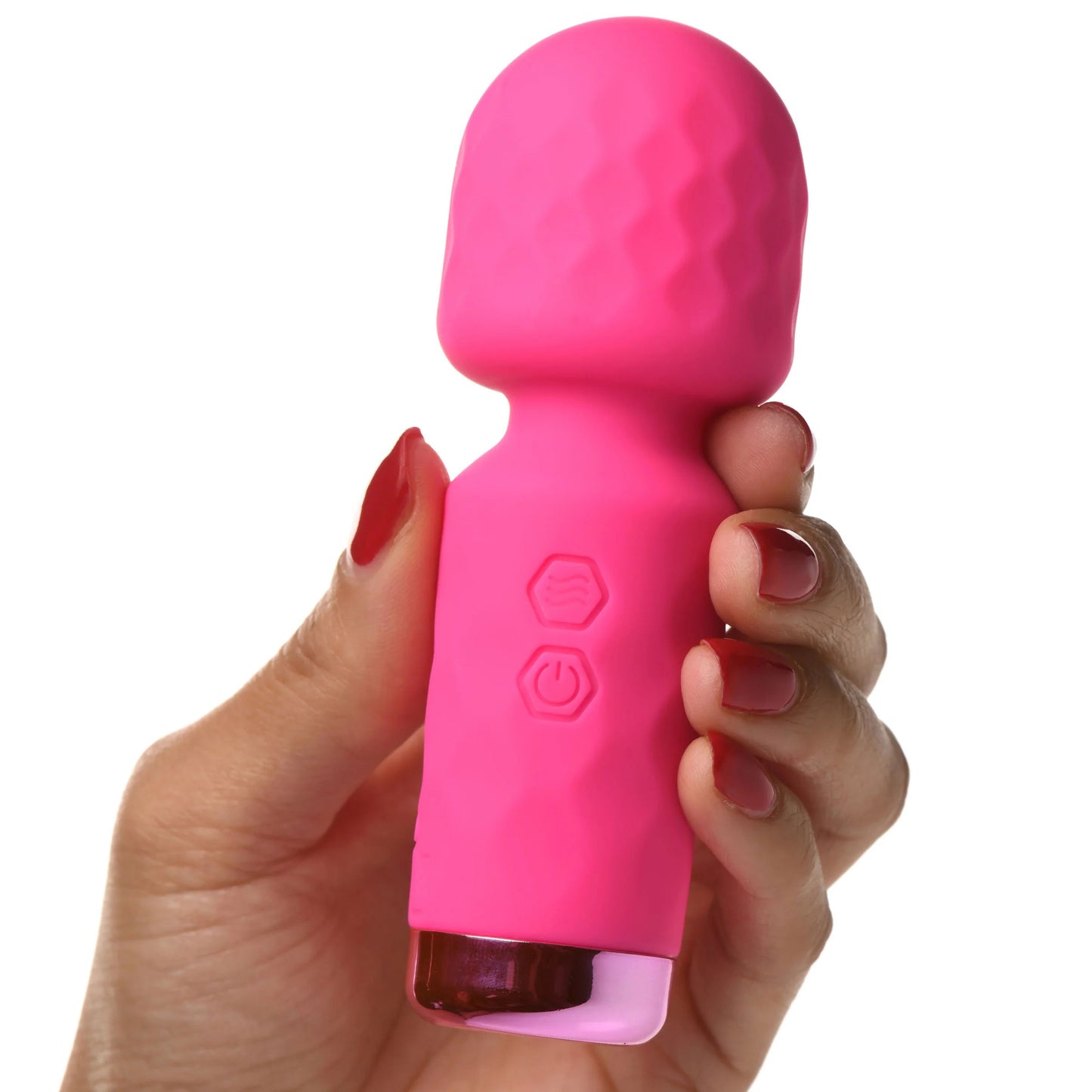 XR Brands 10x Mini Silicone Wand – Pink – Waterproof, Rechargeable, Multi-Speed