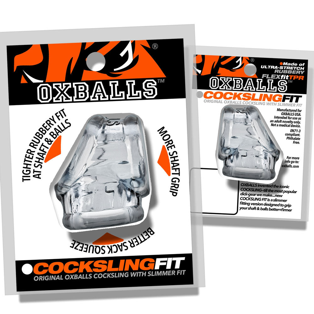 Oxballs Cocksling Fit Sling - Clear - Adjustable Fit for Enhanced Comfort