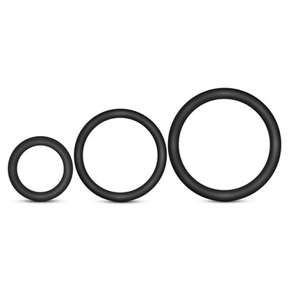 Blush Performance Vs4 Pure Premium Silicone Cockring Set – Black – 3 Sizes