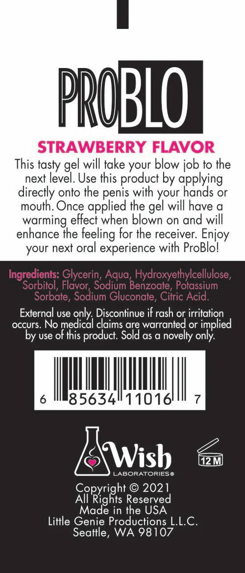 Problo Ahh...some Blow-Job Gel – Strawberry Flavor – 1.5 Fl. Oz.