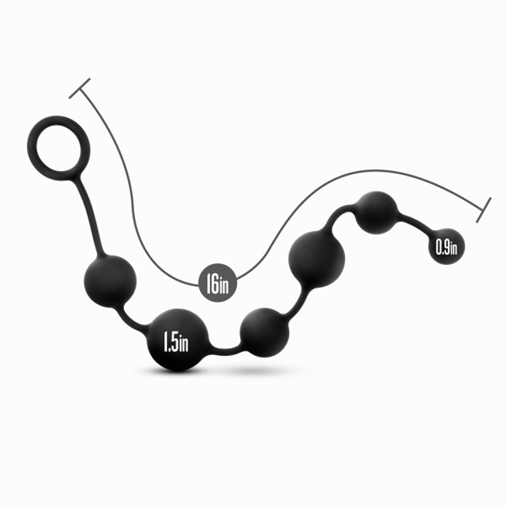 Anal Adventures Platinum Silicone Large Anal Beads – Black