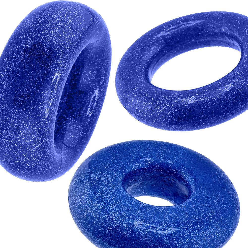 Oxballs Cockpack Multi Design 3 Pack Cockrings – Blue Fire