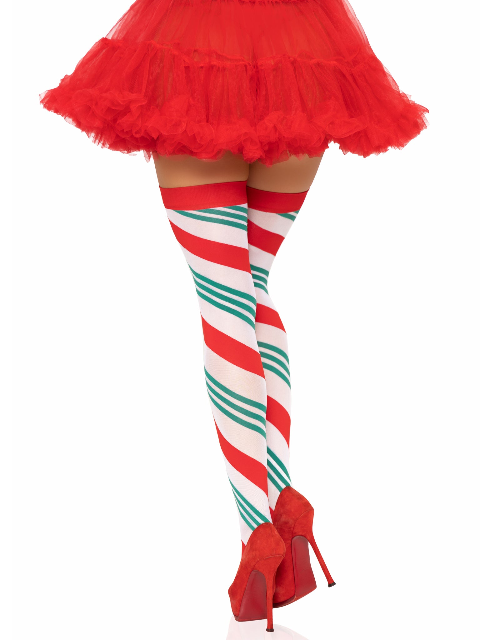 Leg Avenue Holiday Ribbon Thigh High - Multi Color