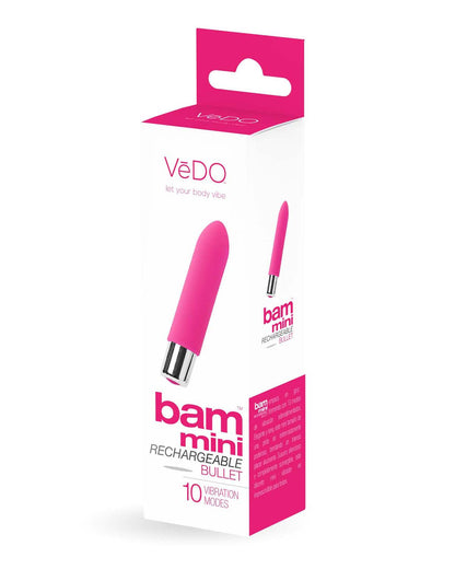 VeDO Bam Mini Rechargeable Bullet Vibe - Powerful Waterproof Vibrator - Foxy Pink