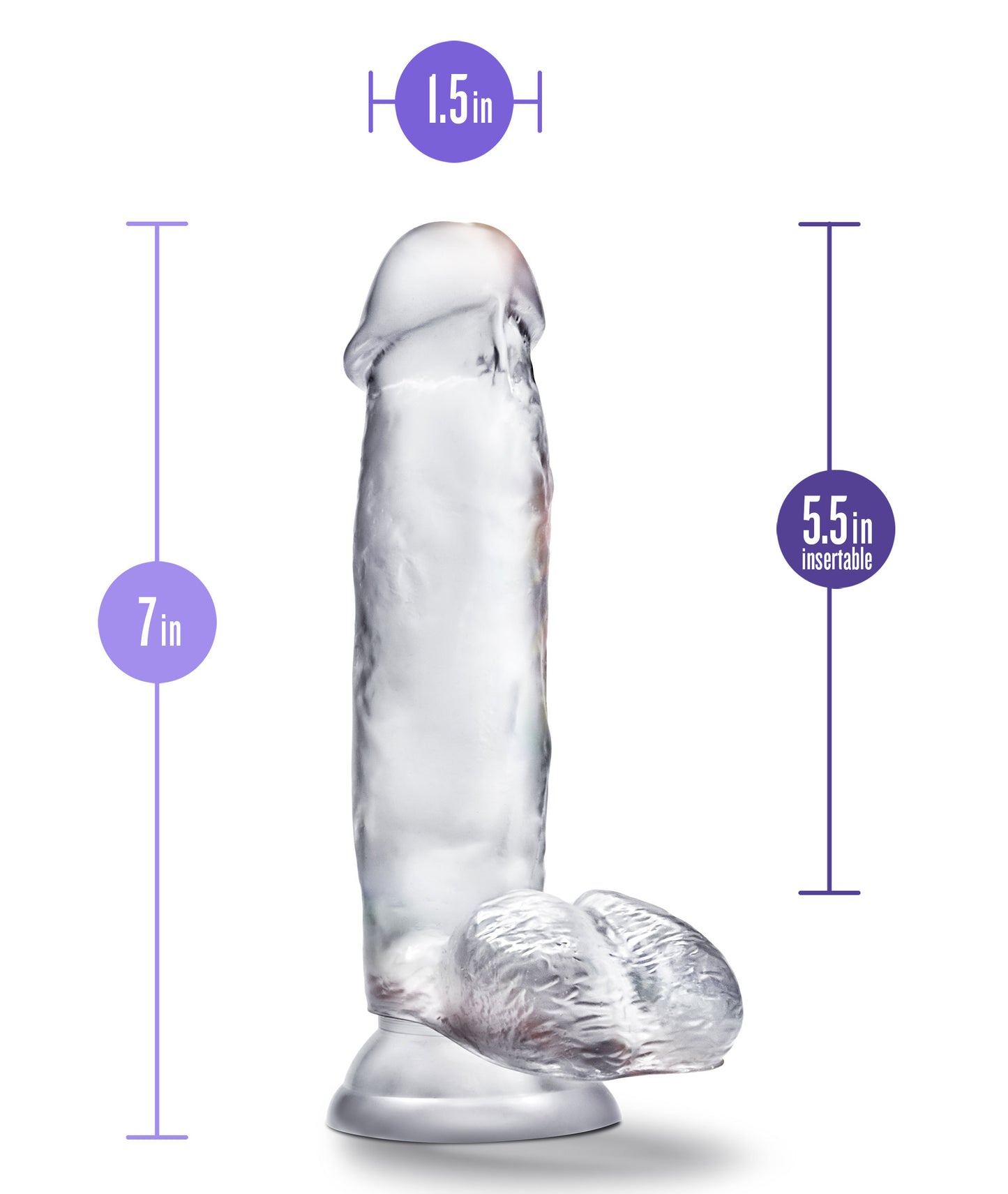 Blush B Yours Diamond Gleam Realistic Dildo with Suction Cup – Clear