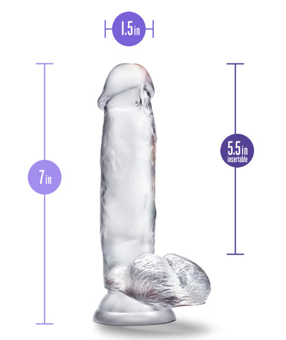 Blush B Yours Diamond Gleam Realistic Dildo with Suction Cup – Clear