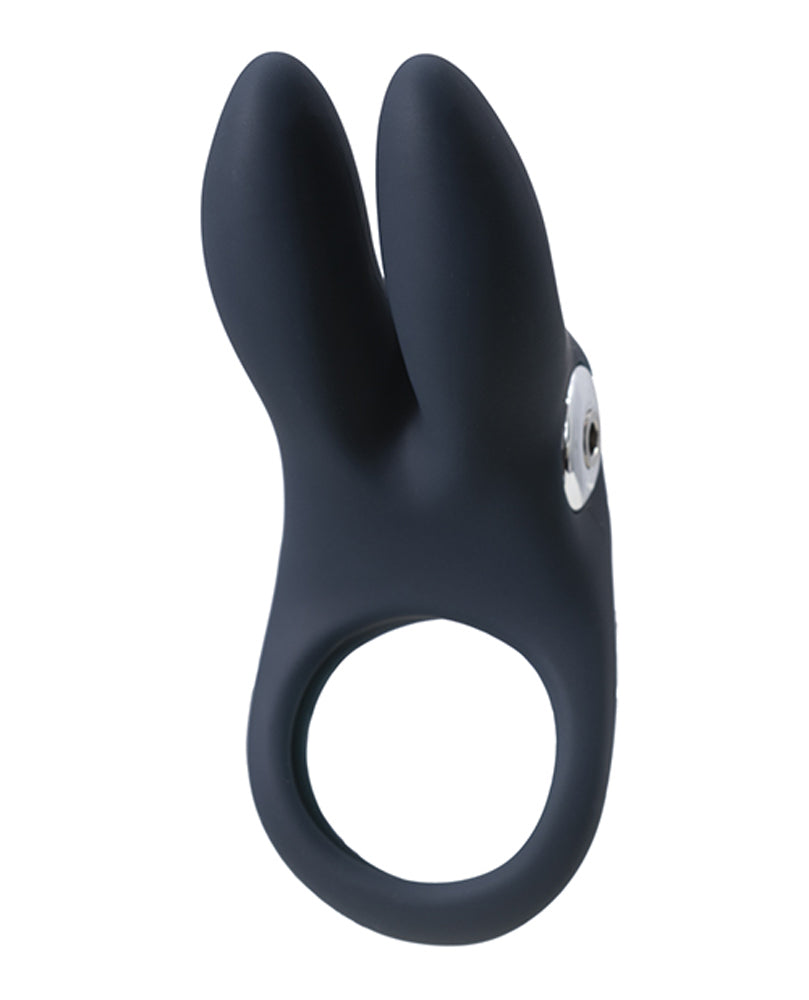 VeDO Sexy Bunny Rechargeable Ring - Black - Dual Motor Vibrating Silicone Ring