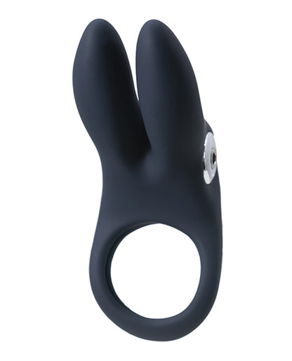 VeDO Sexy Bunny Rechargeable Ring - Black - Dual Motor Vibrating Silicone Ring