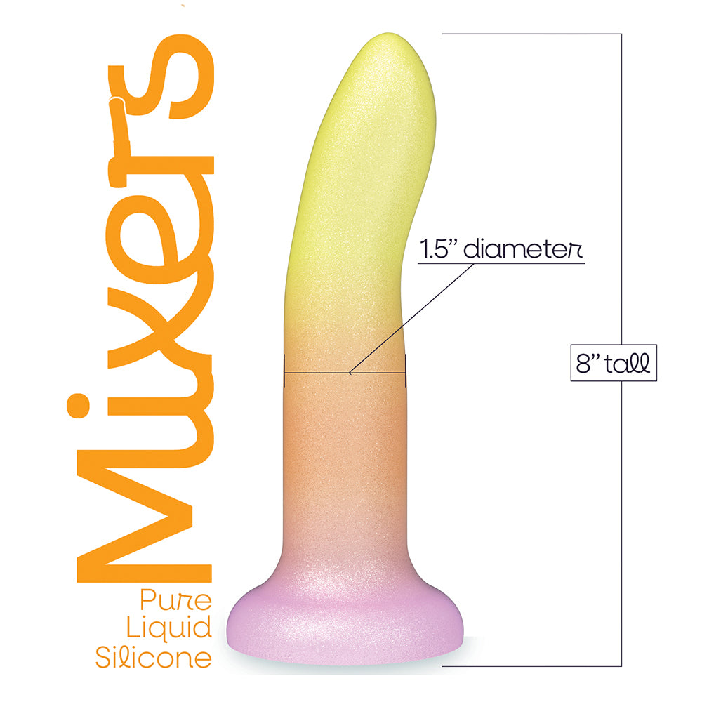 Mixers Tequila Sunrise 8" Dildo – Silky Soft Liquid Silicone – Multi-Color