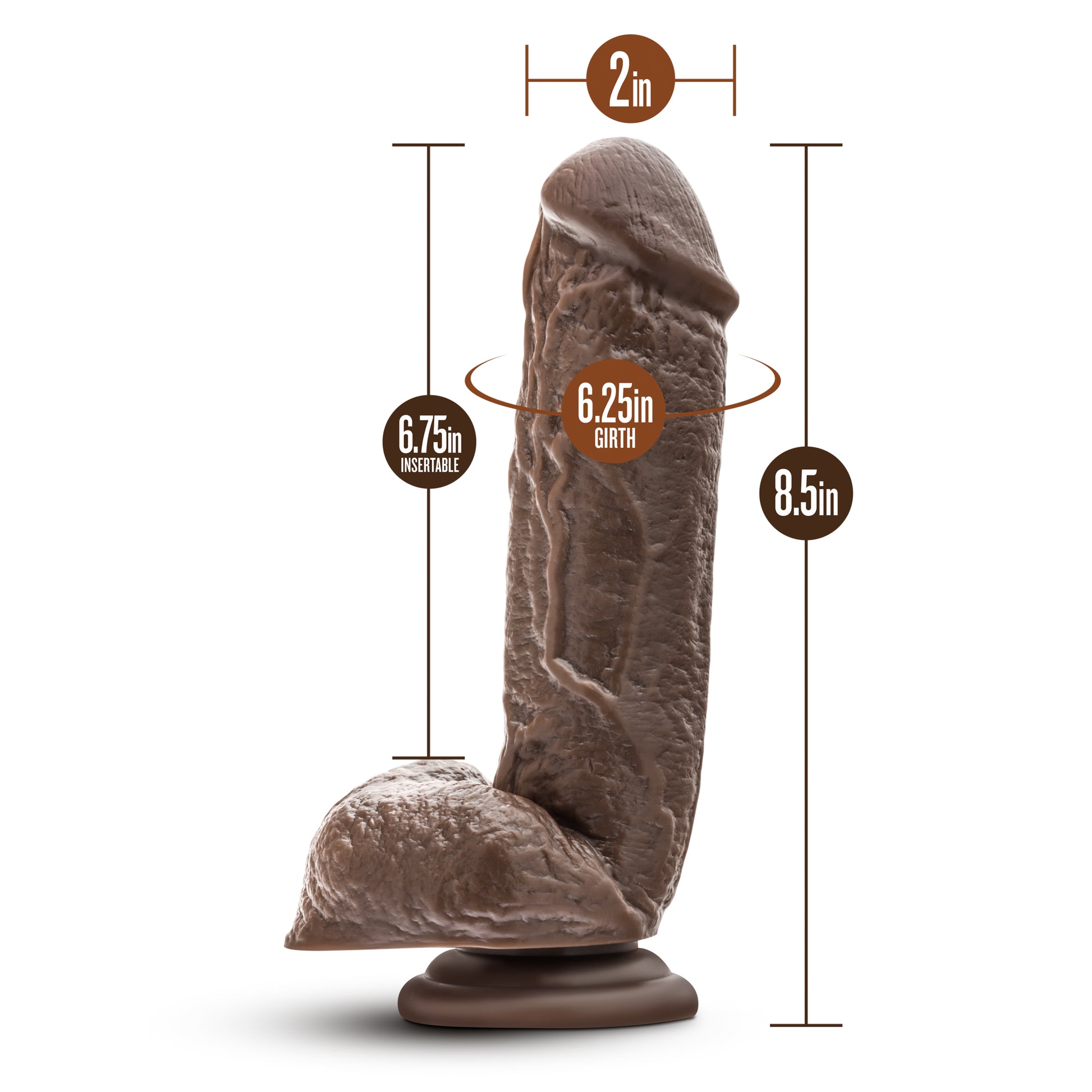 Dr. Skin Mr. Magic 9 Inch Dildo with Suction Cup - Brown