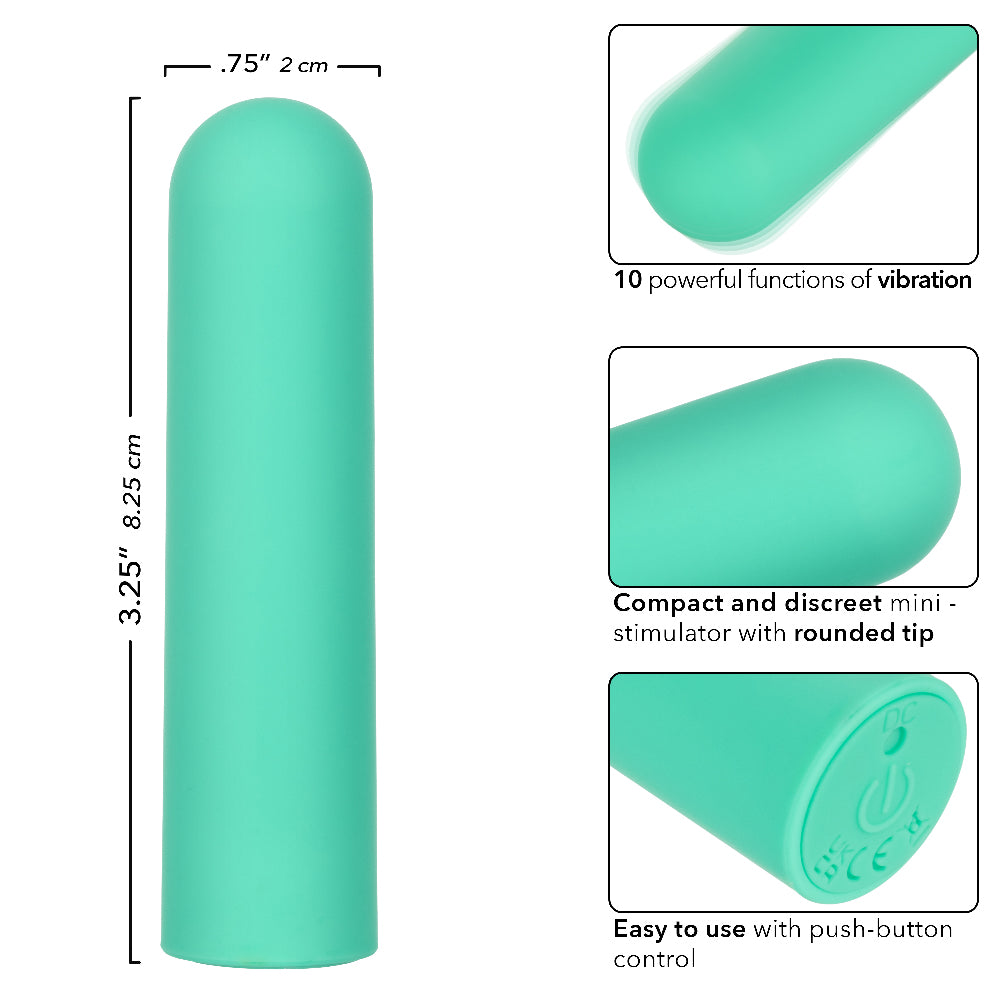 CalExotics Turbo Buzz Rounded Bullet – Green – Waterproof Multi-Function Stimulator