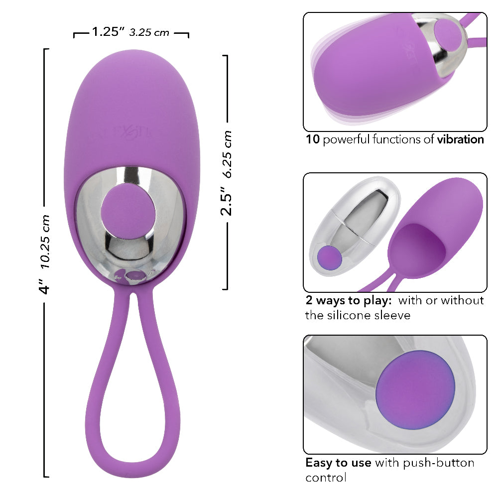 CalExotics Turbo Buzz Bullet Vibrator with Removable Silicone Sleeve – Purple