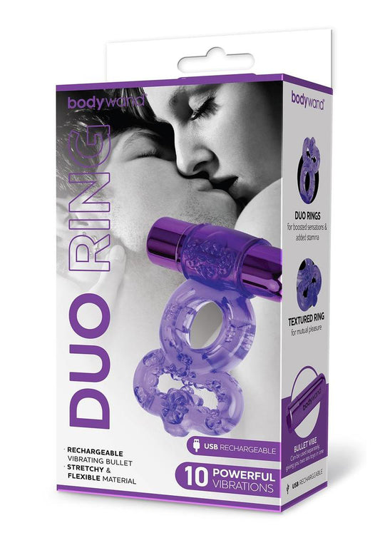 XGEN Bodywand Rechargeable Duo Ring - Purple - Dual Textured Couples Toy