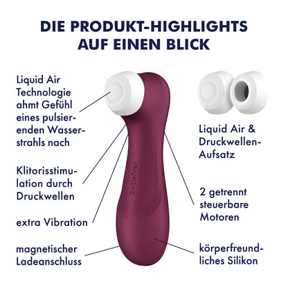 Satisfyer Pro 2 Generation 3 Air Pulse Stimulator with Vibration – Red Wine