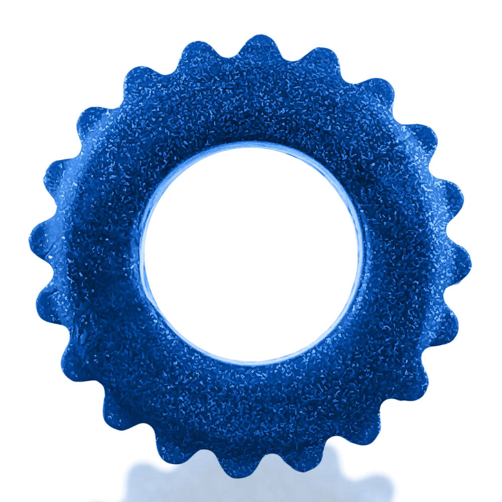 Oxballs Plushy Single Ring Cockring – Blue Fire