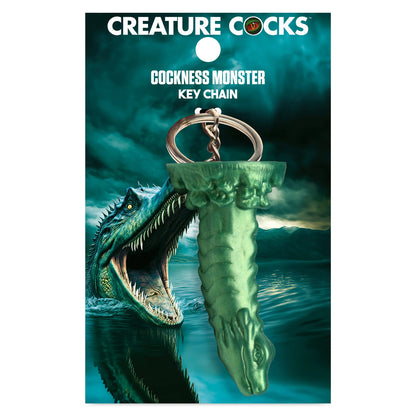 XR Brands Cockness Monster Keychain – Green, Mini Fantasy Accessory