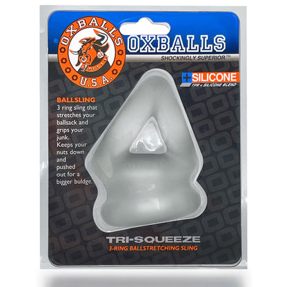 Oxballs Tri-Squeeze Cocksling - Clear - Versatile Ballstretcher and Sling