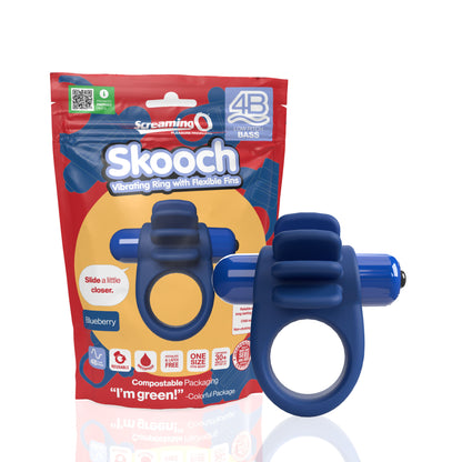 4B Skooch Vibrating Cock Ring with Flexible Fins - Blue