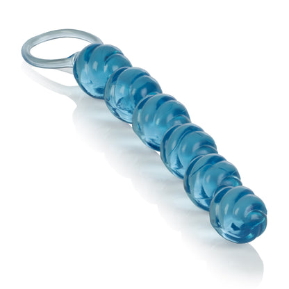 CalExotics Swirl Pleasure Beads - Flexible Graduated Beads - Blue