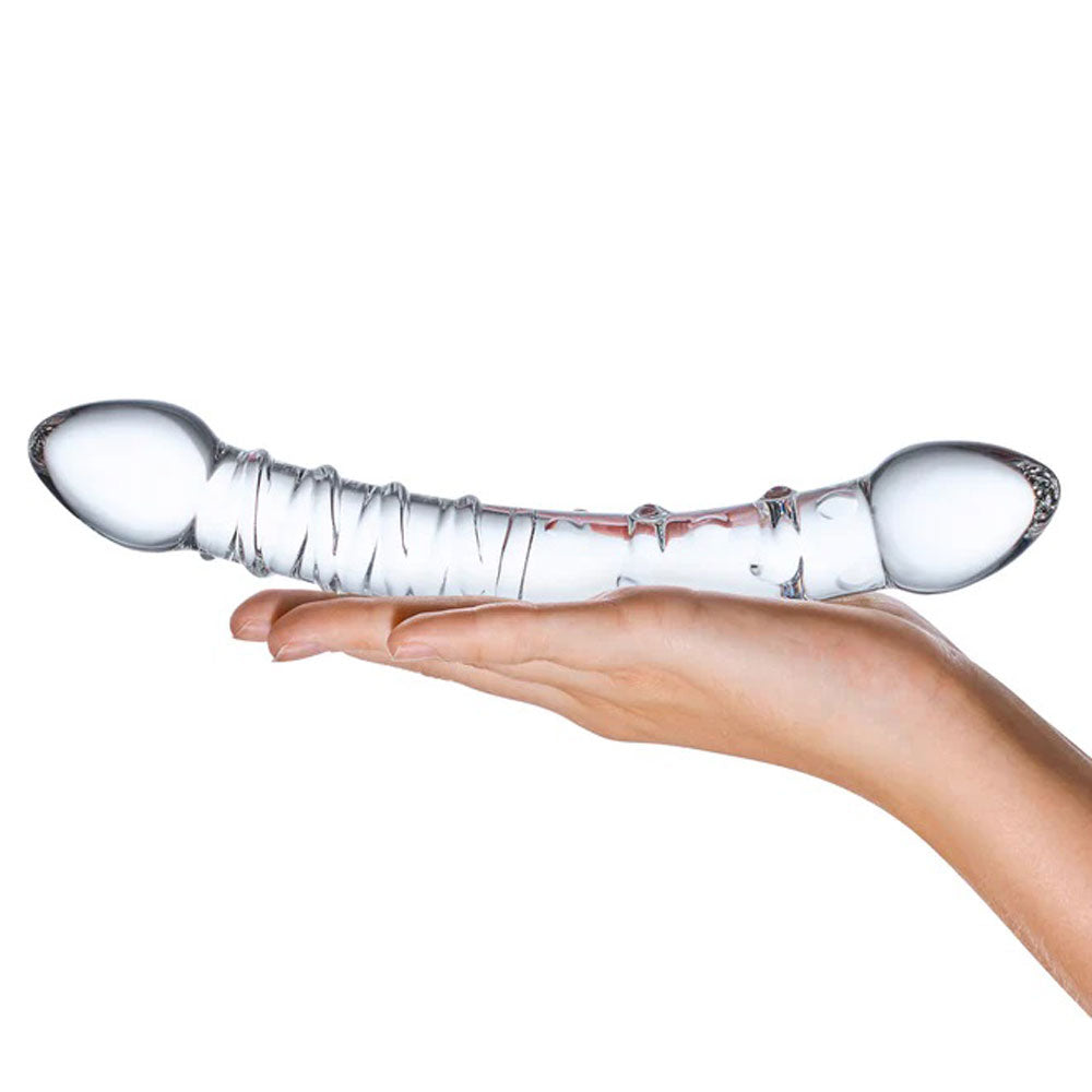 Electric Novelties Double Trouble Glass Dildo – Clear – Dual-Ended for G-spot and P-spot Stimulation
