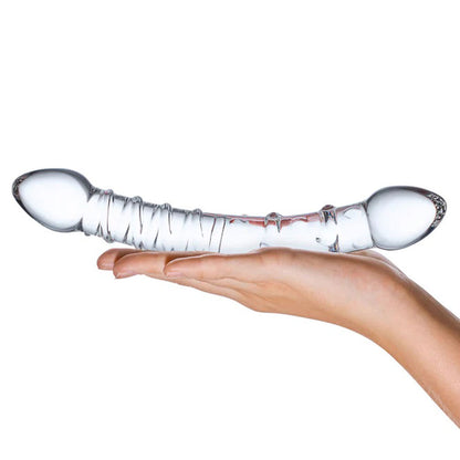 Electric Novelties Double Trouble Glass Dildo – Clear – Dual-Ended for G-spot and P-spot Stimulation
