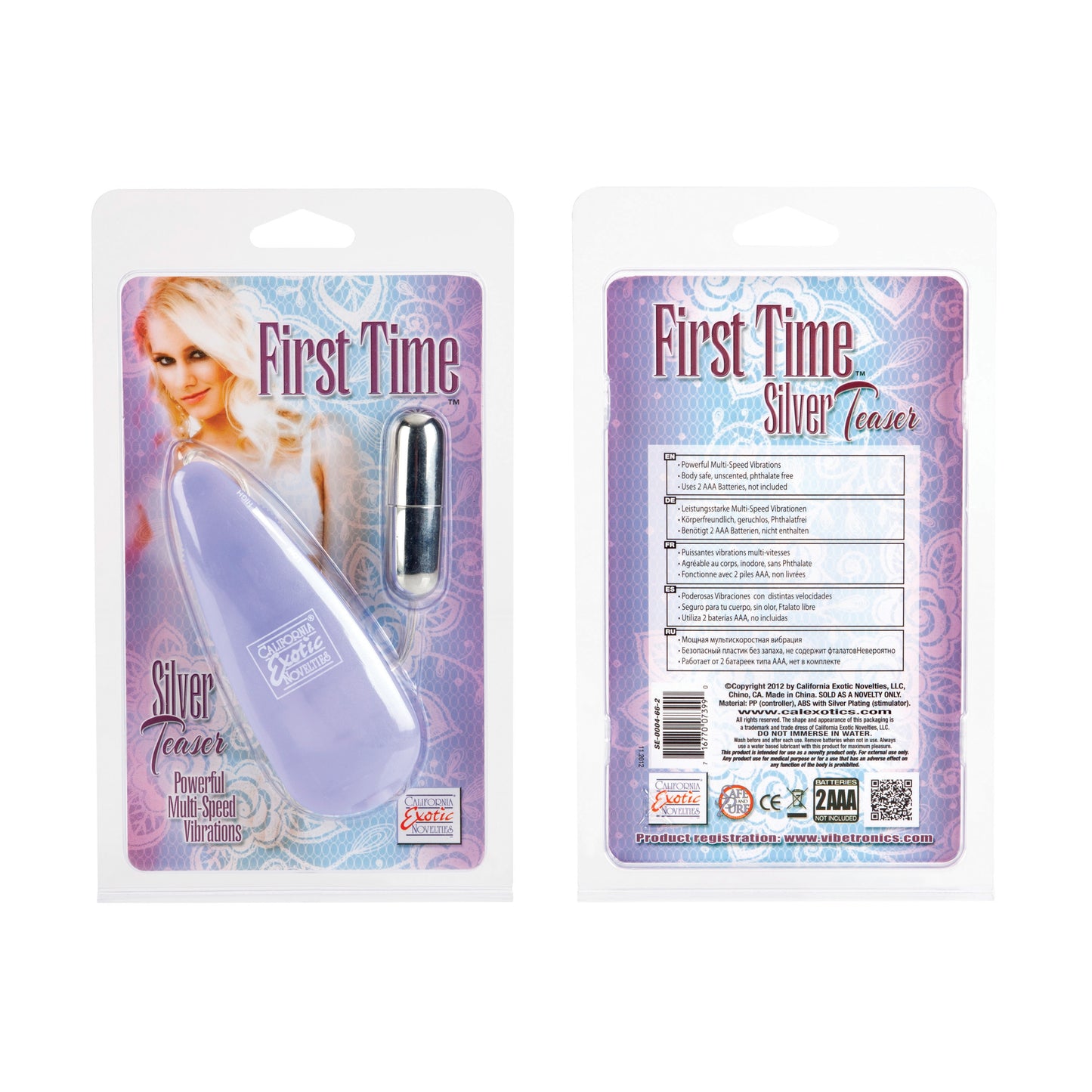 CalExotics First Time Silver Teaser – Multi-Speed Vibrating Device – Silver