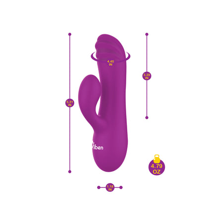 Viben Jolie Mini Pleasure Ridges Rabbit Vibe - Berry - G-Spot Vibrator