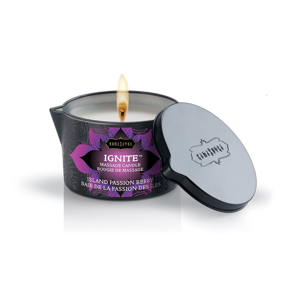 Kama Sutra Ignite Massage Candle - Island Passion Berry - 6 Oz - Pink