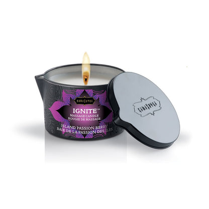 Kama Sutra Ignite Massage Candle - Island Passion Berry - 6 Oz - Pink
